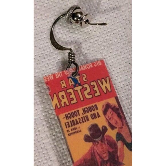 Steven Mcgovney Earrings Western Pulp Dangle Handcrafted Cowboy Romance Kitschy - Picture 7 of 13